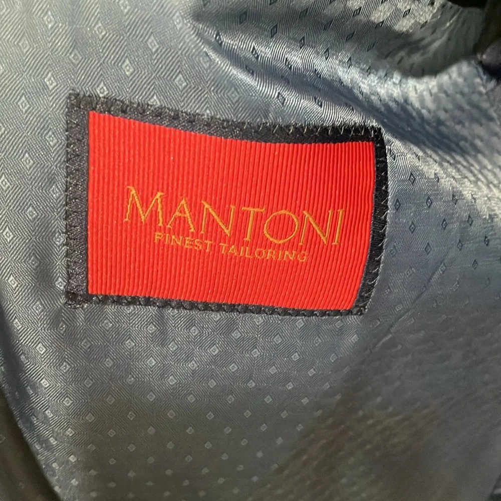Mantoni Finest Tailoring Men's Black Virgin Wool Super Fine Formal Tuxedo Suit